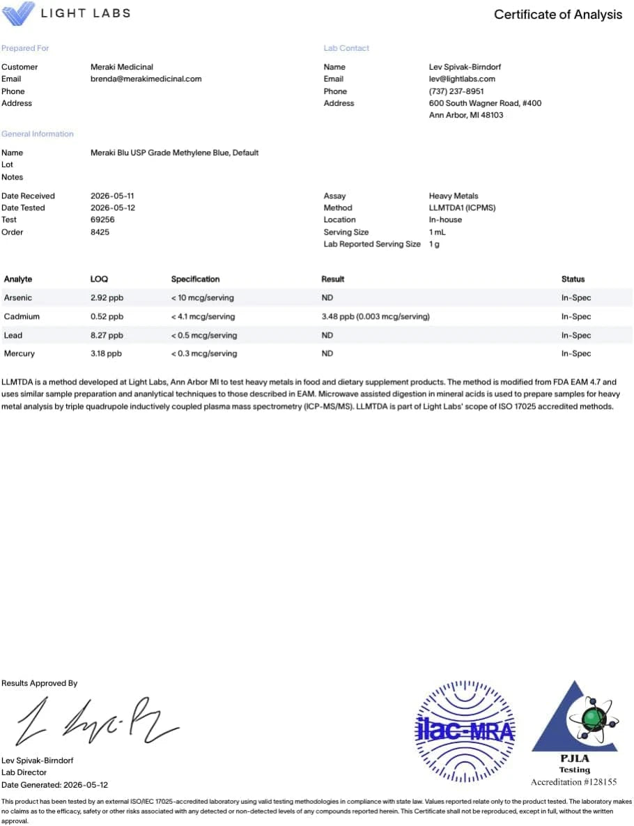 Meraki Blu USP Grade Methylene Blue